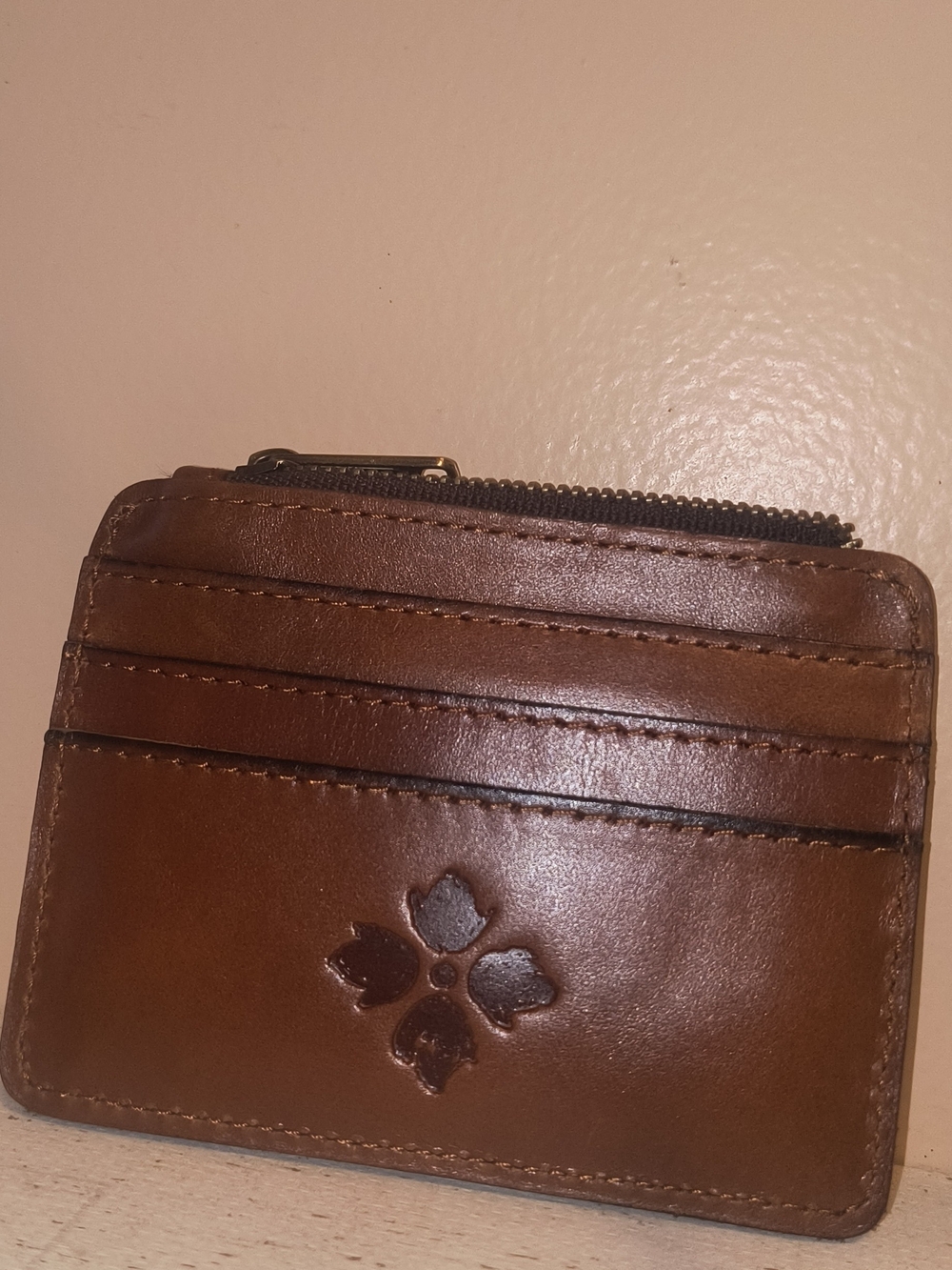 Patricia Nash Brown Leather Card Holder And ID Window
